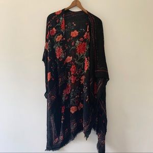American Eagle Kimono Black Pink O/S